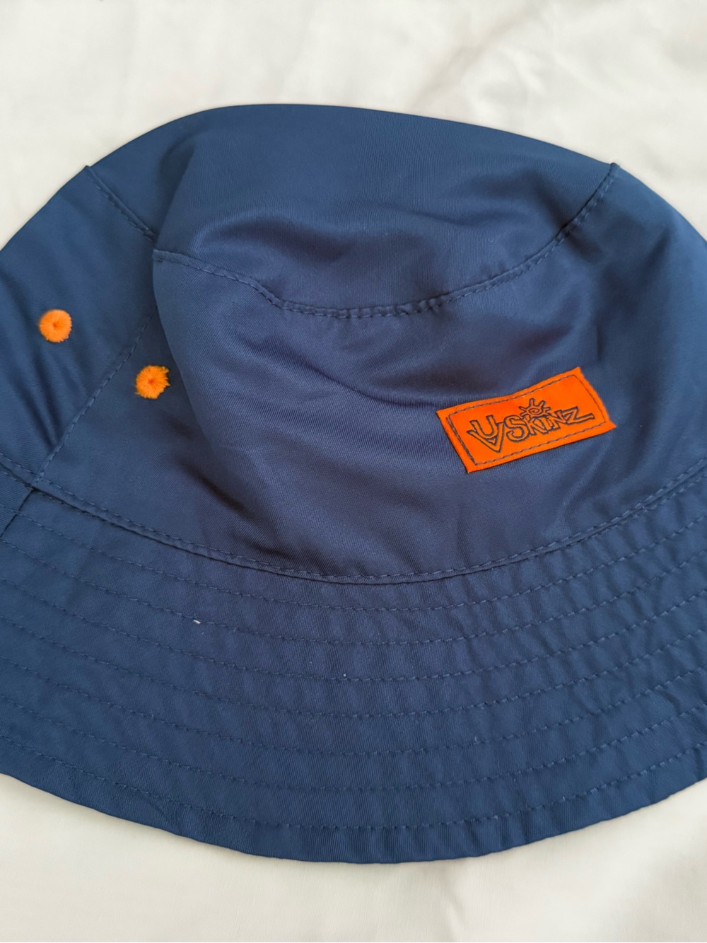 👦 4 for $10 Reversible Kids Blue Bucket Hat with Orange Accent